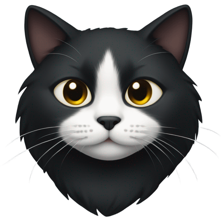 One black cat with white circle on breast emoji