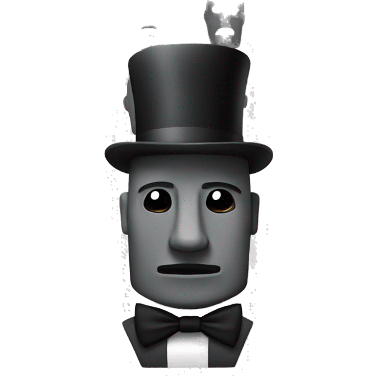 MoaI with tophat and bowtie emoji