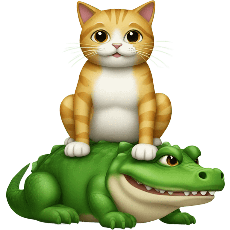 cat riding an alligator  emoji