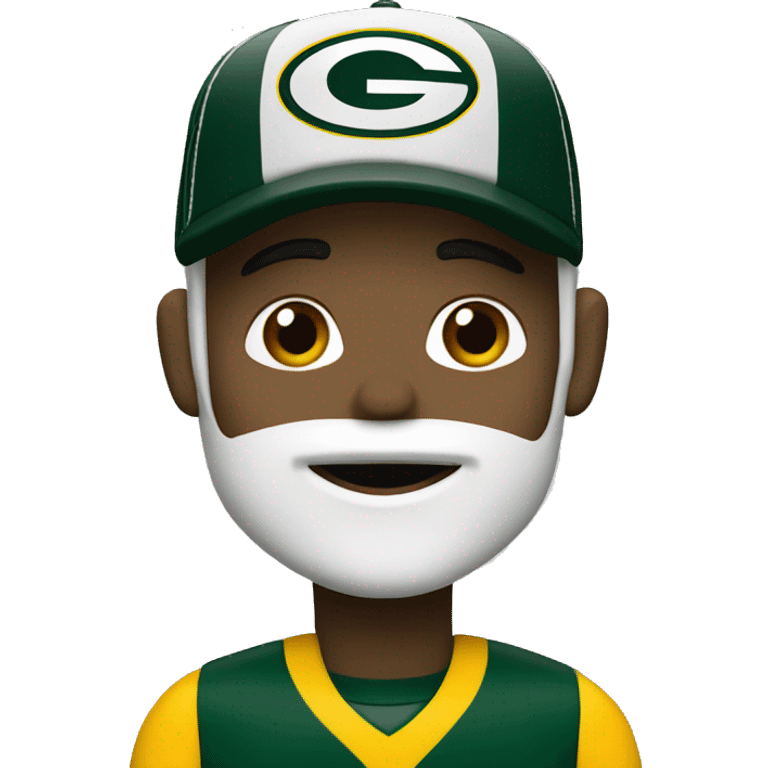 White Green Bay packer fan  emoji