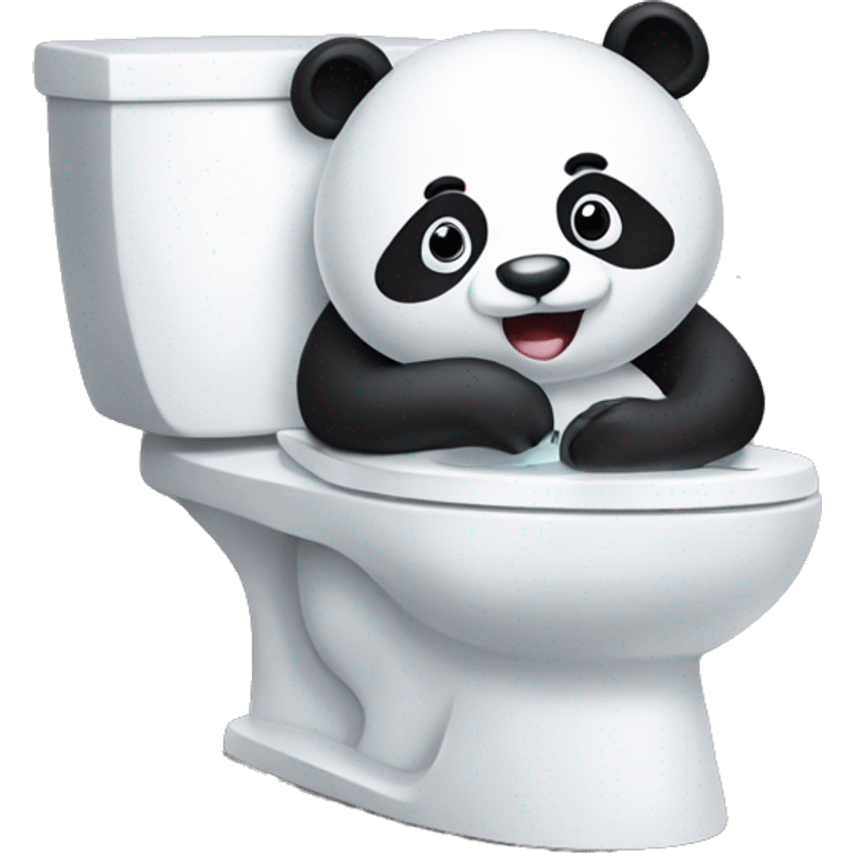 Panda on the toilet emoji