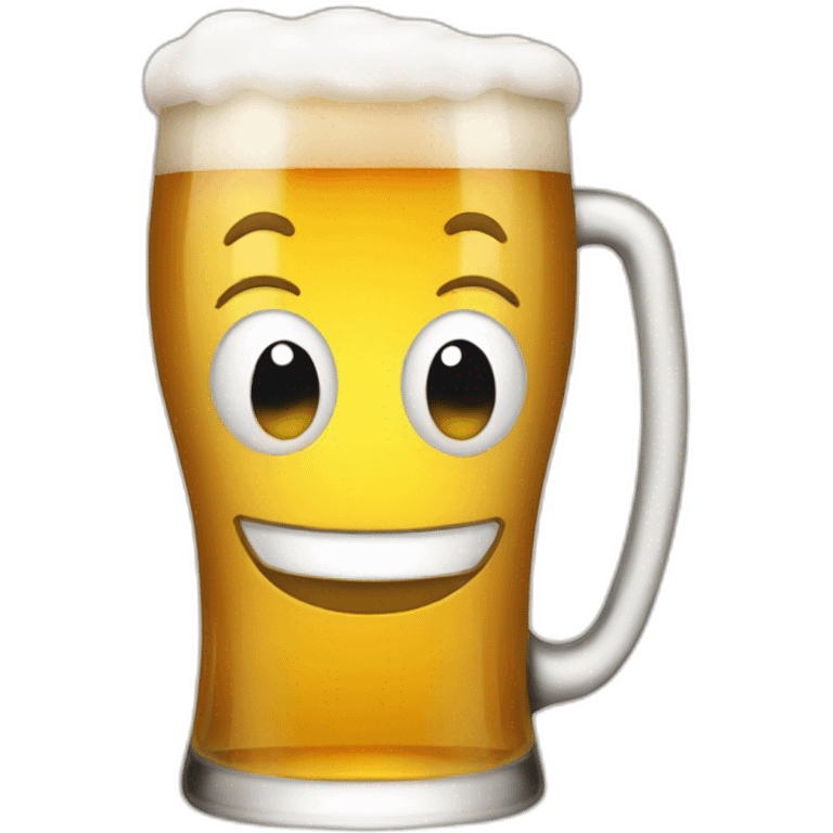 a smiling beer emoji