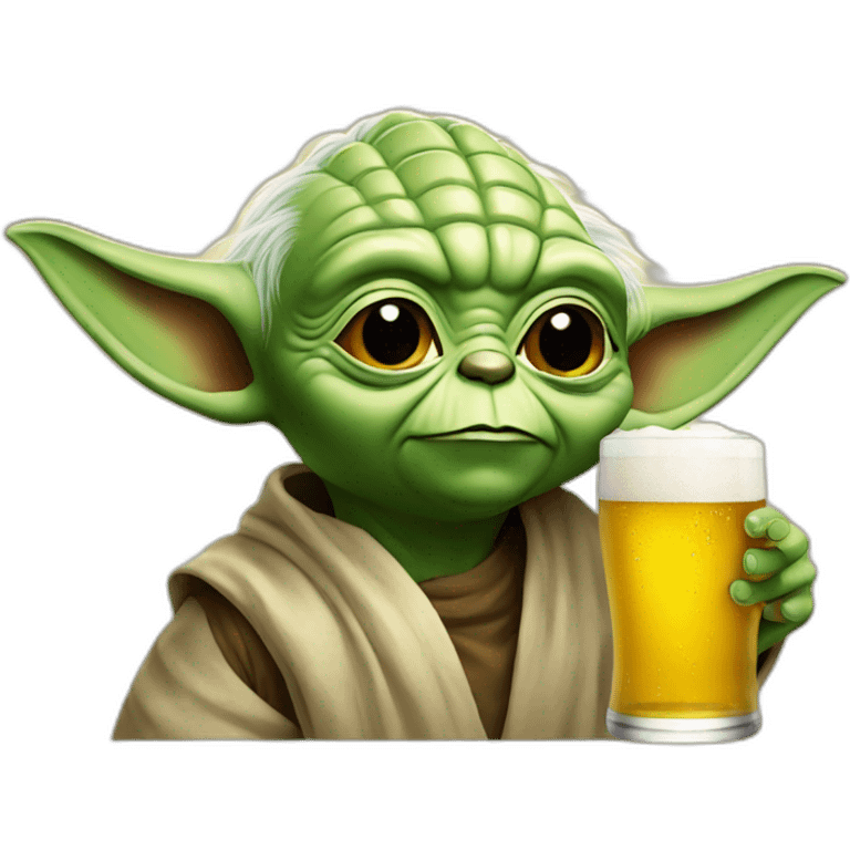 Yoda drink beer emoji