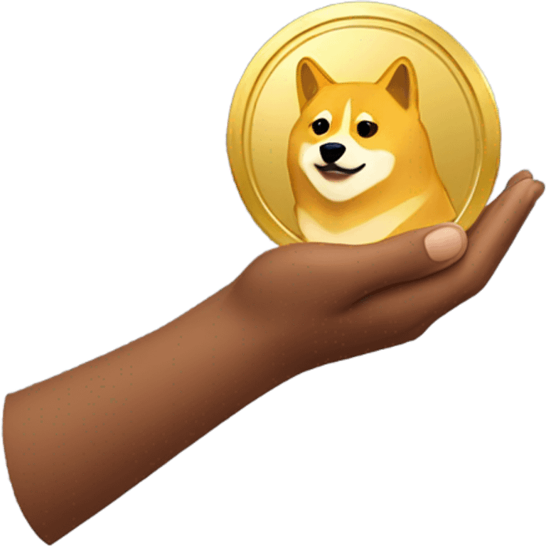 Me holding a dogecoin  emoji