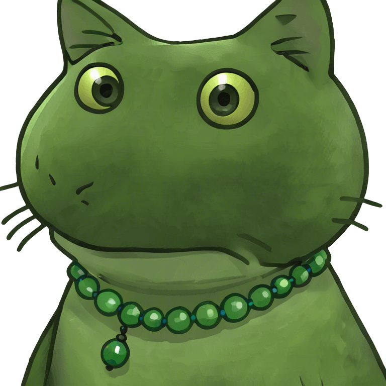 cat wearing beads emoji