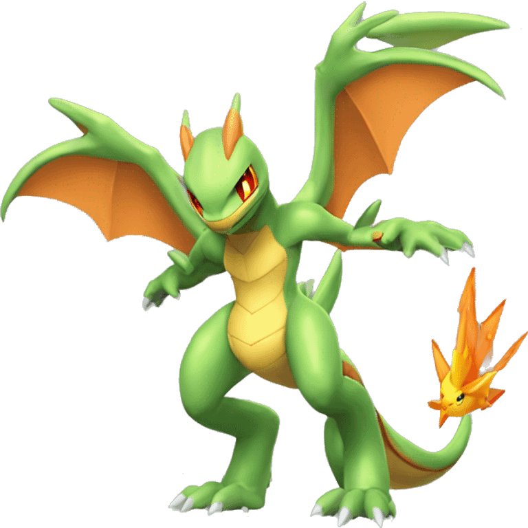 Metallic medabot-Flygon-Charizard full body emoji