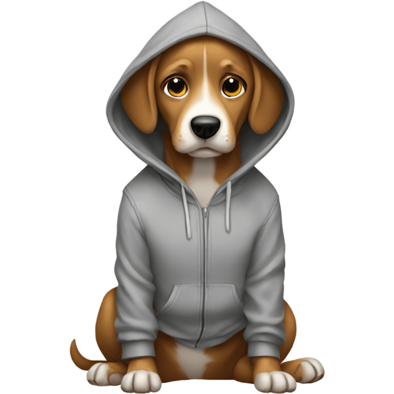 Dog wearing hoodie  emoji