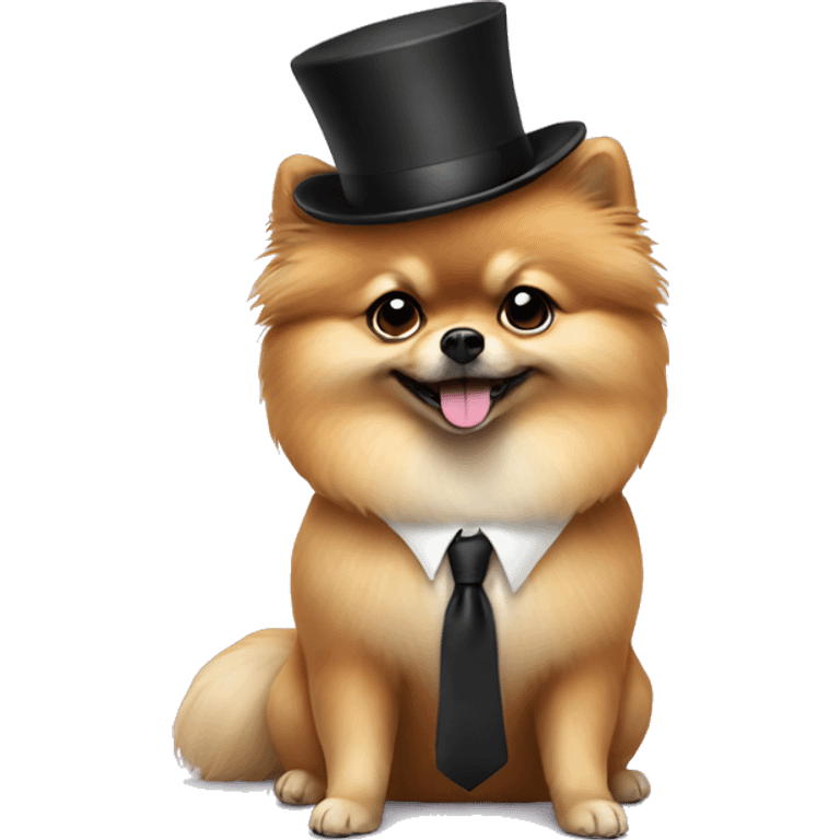 pomeranian in a suit emoji