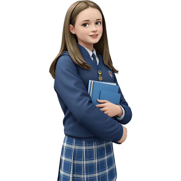 smiling girl in school uniform emoji