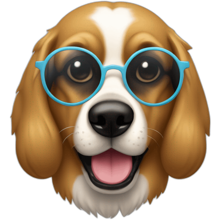 Perro con gafas sacando la lengua de manera cool emoji