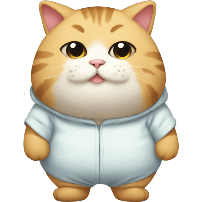 chubby cat with onesie emoji