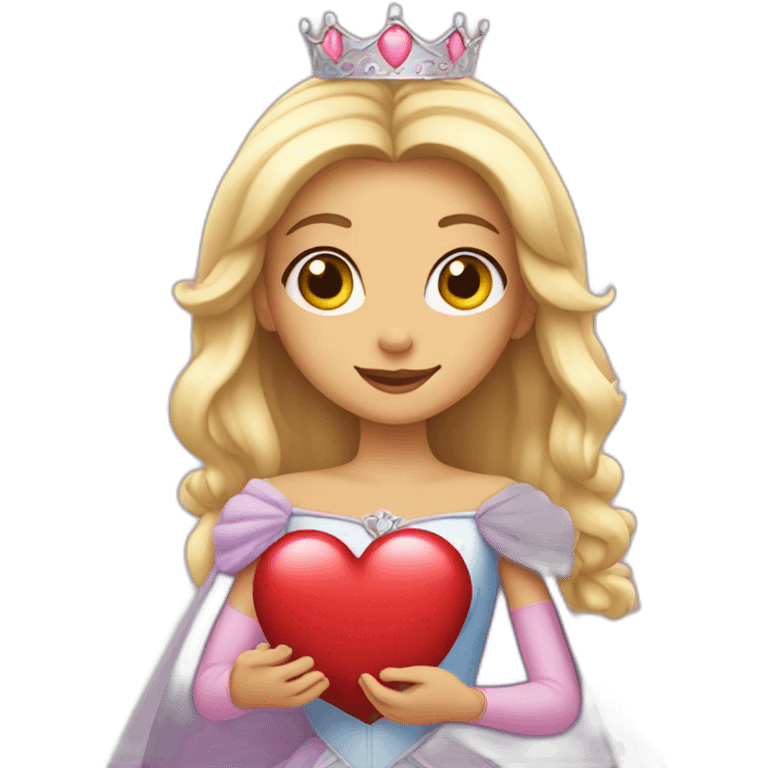 Princess holding a heart  emoji