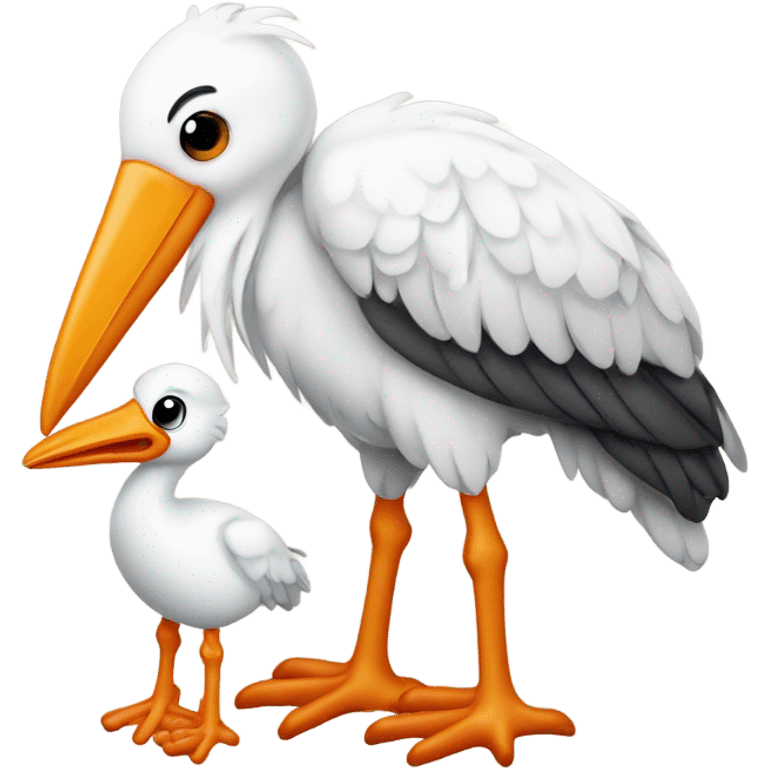 Stork holding a baby emoji