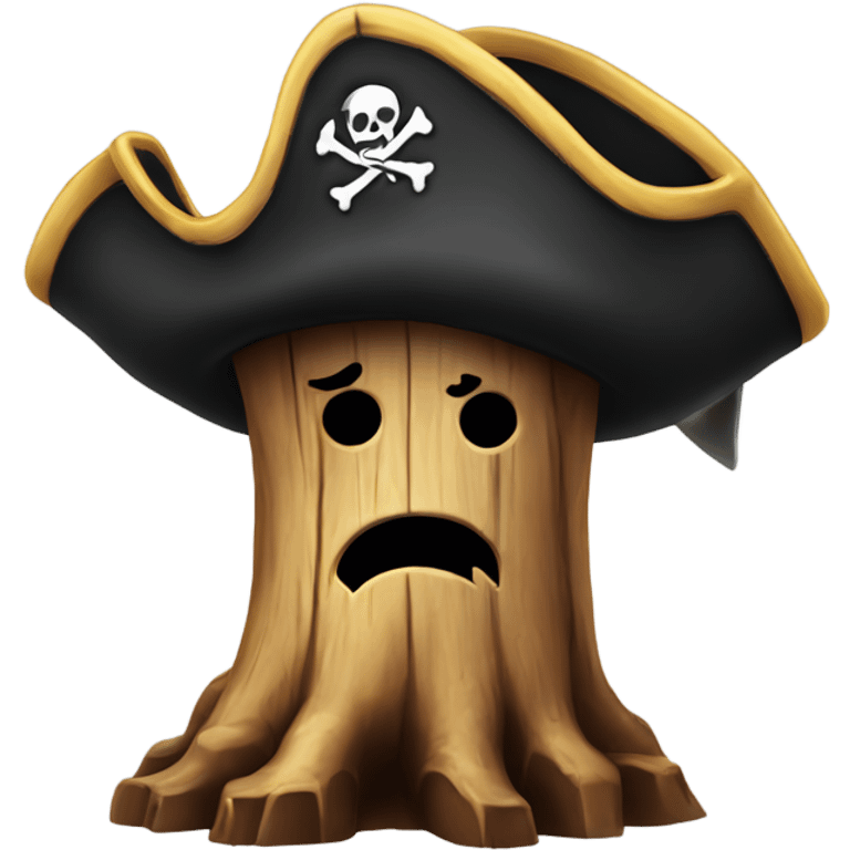 tree stump with a pirate hat emoji