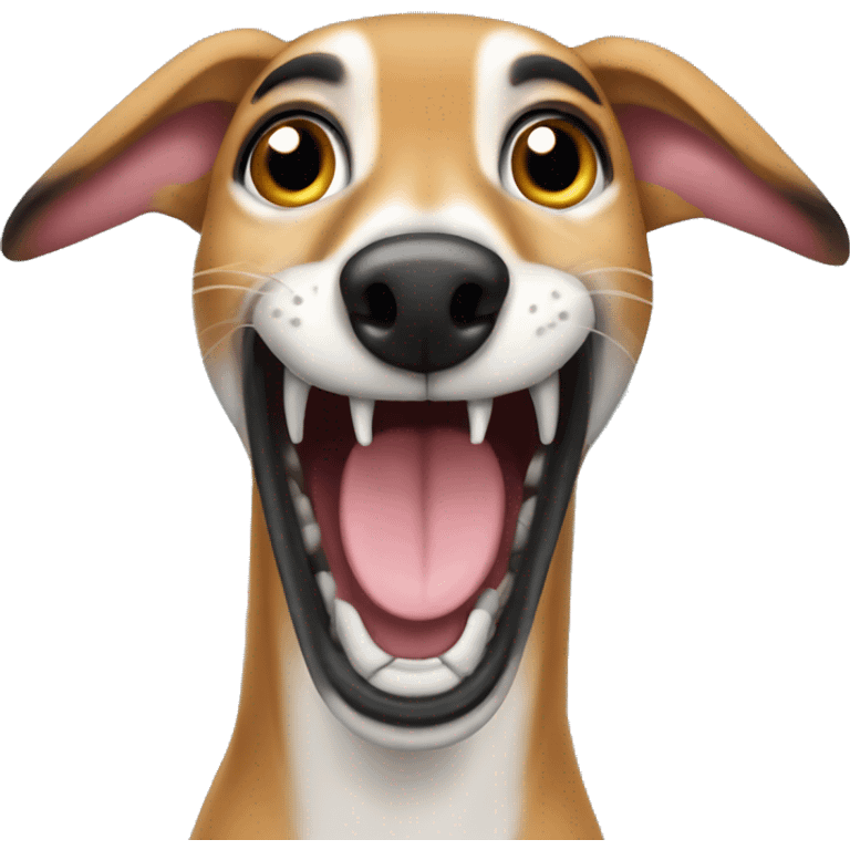 fawn tiger greyhound open mouth emoji