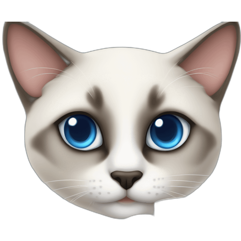 blue eyes siamois cat drinking tea emoji