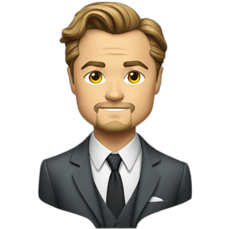 leonardo dicaprio cartoon wearing suit emoji