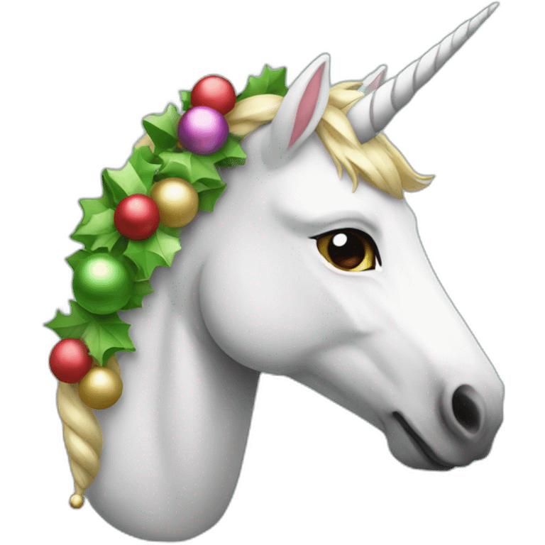 Christmas unicorn emoji