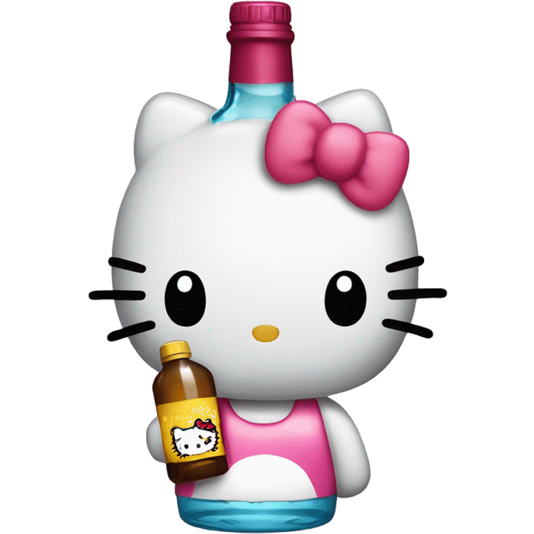 Hello kitty sobbing tears with alcohol hello kitty emoji