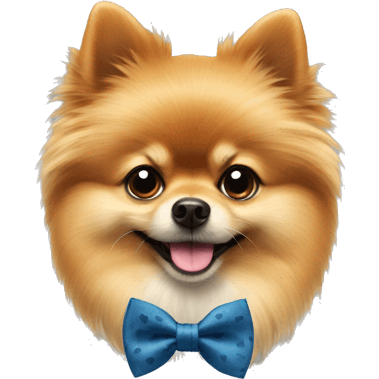 Pomeranian with a bowtie emoji