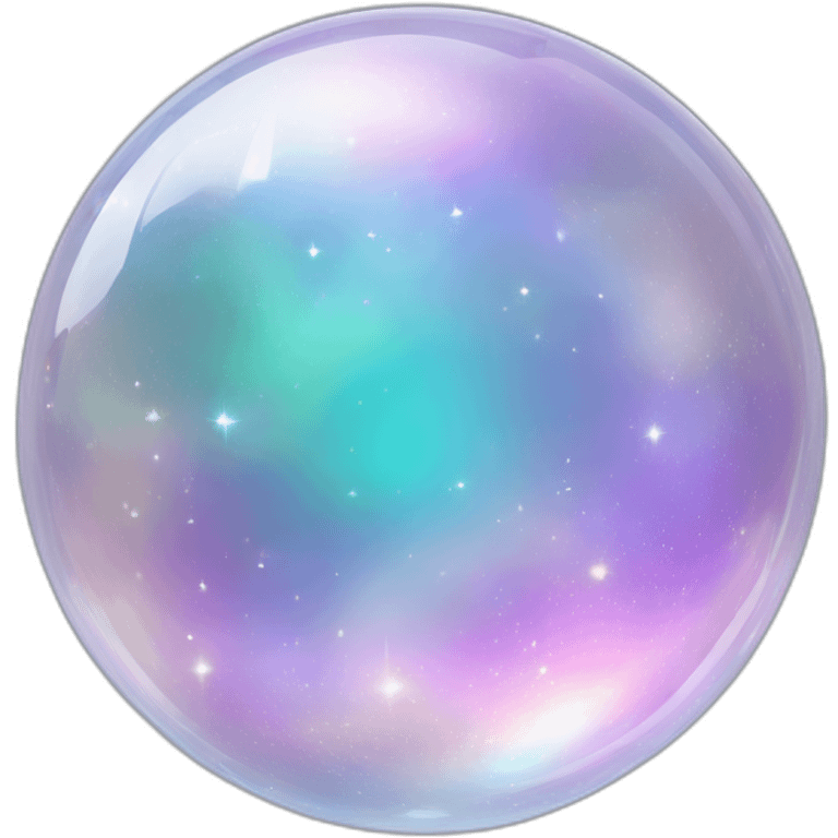 Sparkly glossy Pastel whitish iridescent glass crystal nebula glass orb emoji