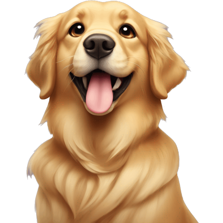 A golden retriever blowing kisses emoji