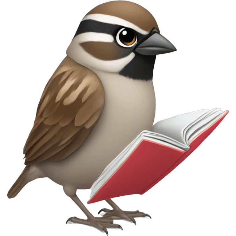 sparrow reading a magazine emoji