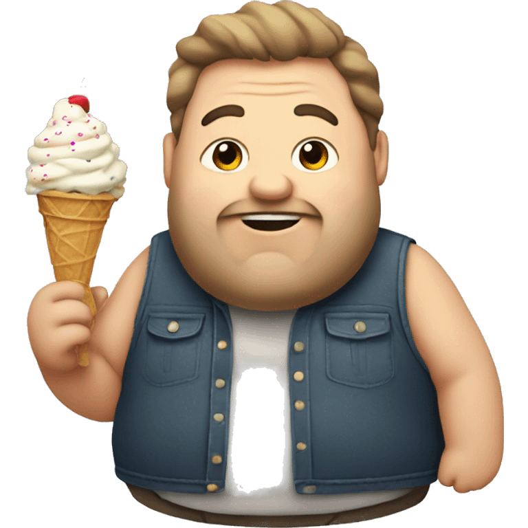 Fat dude holding ice cream emoji