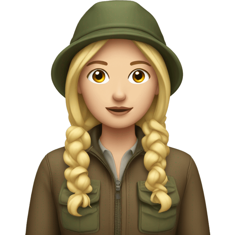 Blonde girl wearing hunting clothes emoji