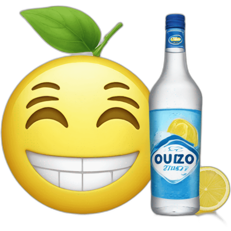 smiley with ouzo emoji