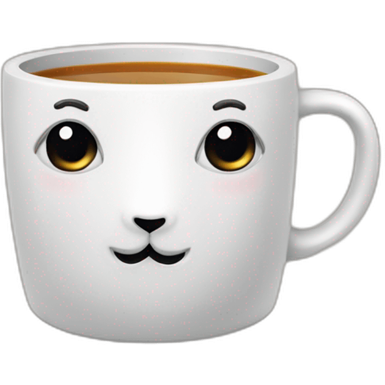 Un un lama de face dépressif avec une tasse de thé dans la maindépressif emoji