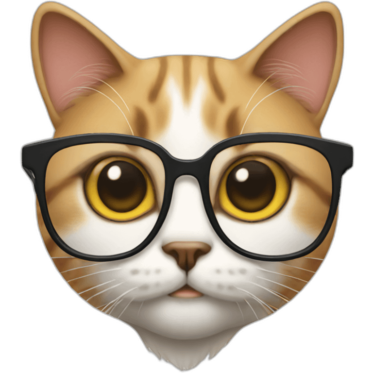 serious cat with glasses emoji