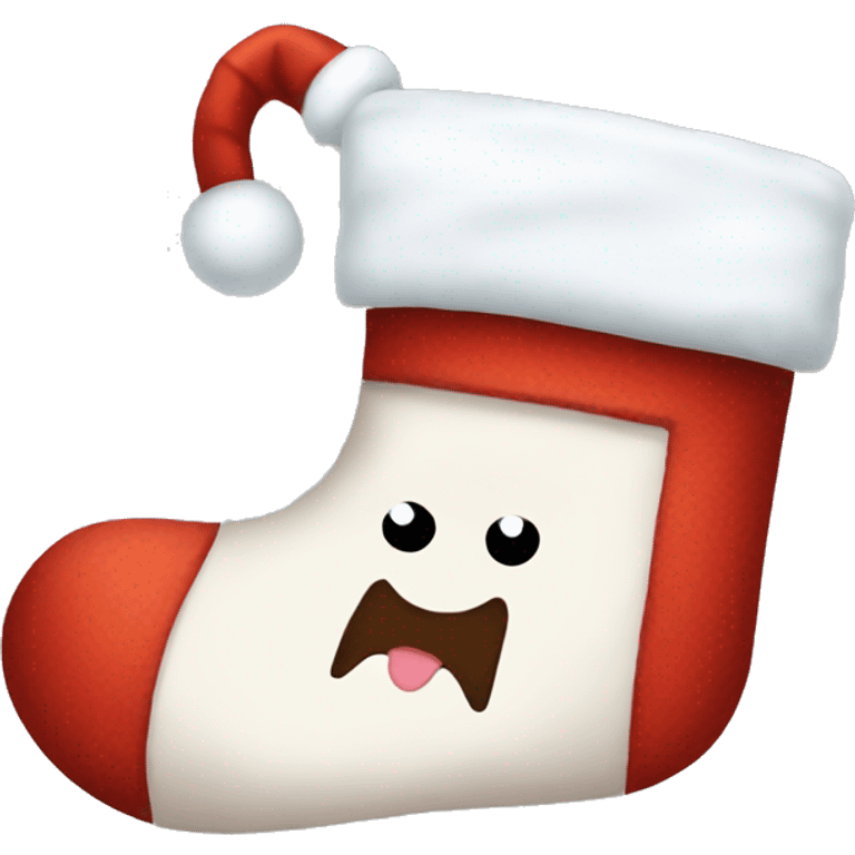 White cosy Christmas stocking emoji