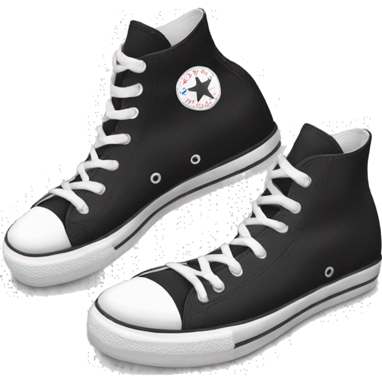 pair of black and white platform converse  emoji