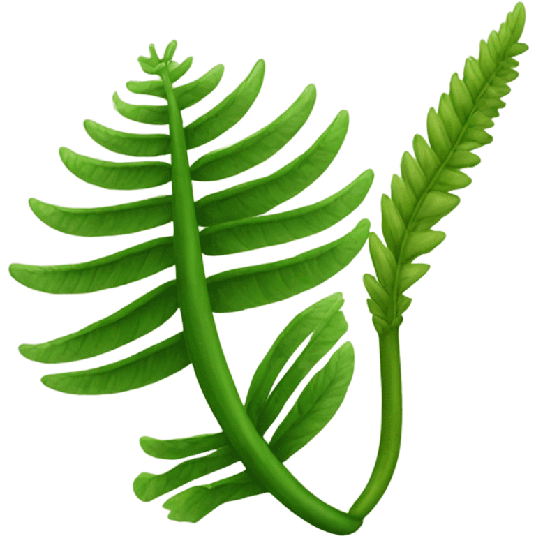 A fern and a crop sickle together emoji