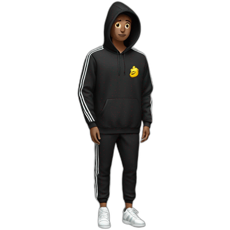 black colored adidas hoodie emoji