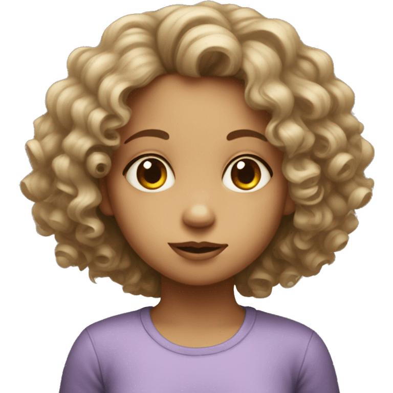 girl with big eyes and curly h emoji