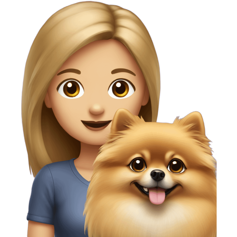 pomeranian with girl emoji