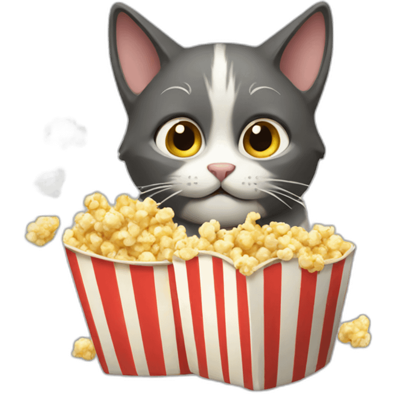 cat eating popcorn emoji