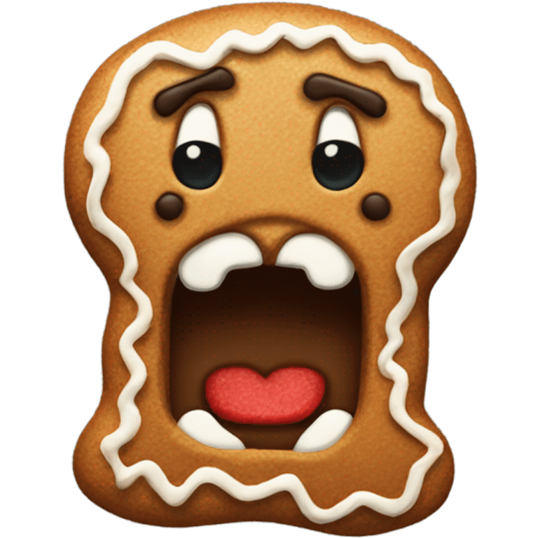 Angry gingerbread man emoji