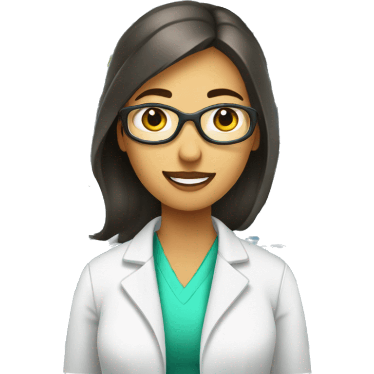 female research scientist working in lab with bacterial plates and lab tubes emoji