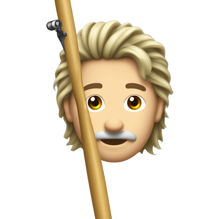 Mullet hair on a fishing rod emoji