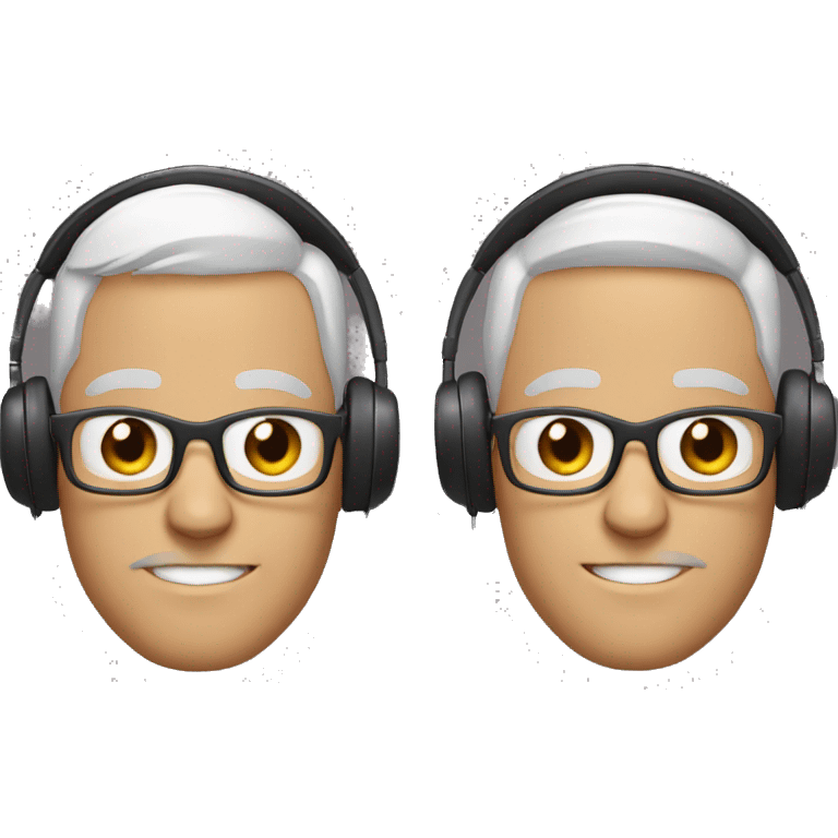 two men that look like cats wearing headphones emoji