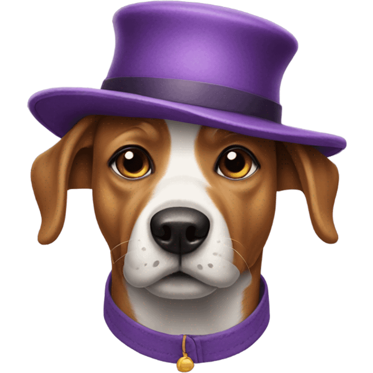 purple dog with hat  emoji