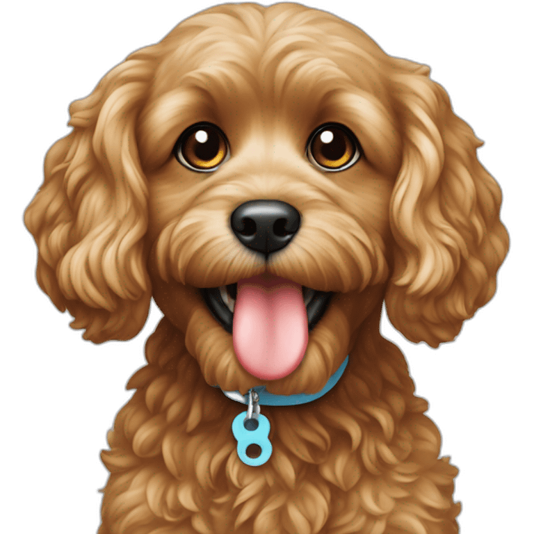 Cavapoo with toy in mouth emoji