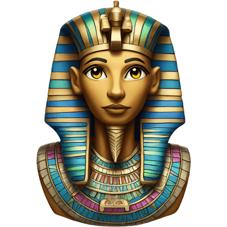 colourful statue of egypt god with cat face emoji