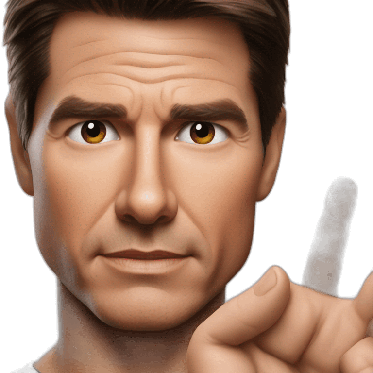 Tom cruise do a heart with his hand emoji