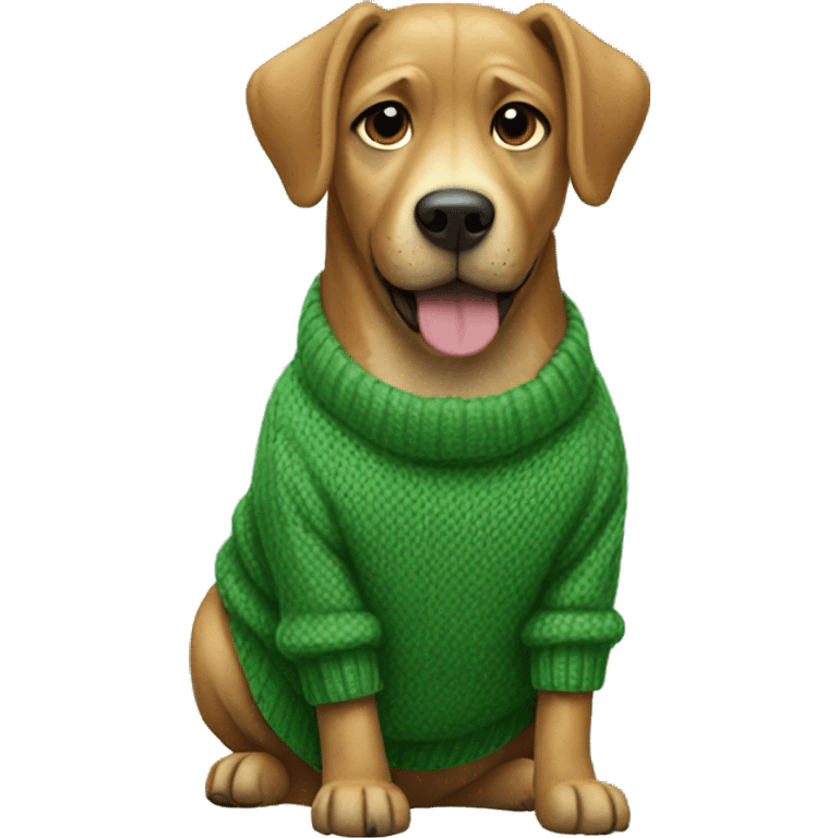 Dog wearing a green sweater emoji