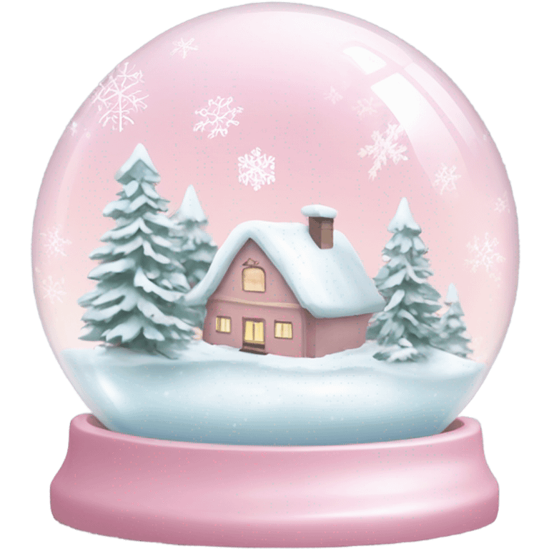 Pastel pink snow globe emoji