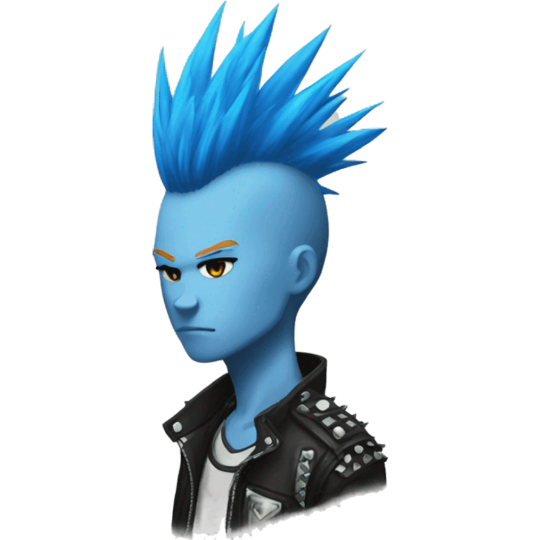 punk, blue mohawk, anime emoji